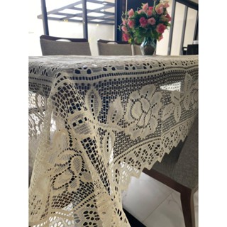 Toalha De Mesa Retangular De Renda 4 Cadeiras 1,60m X 1,60m Renda Trabalhada em Oferta na Shopee