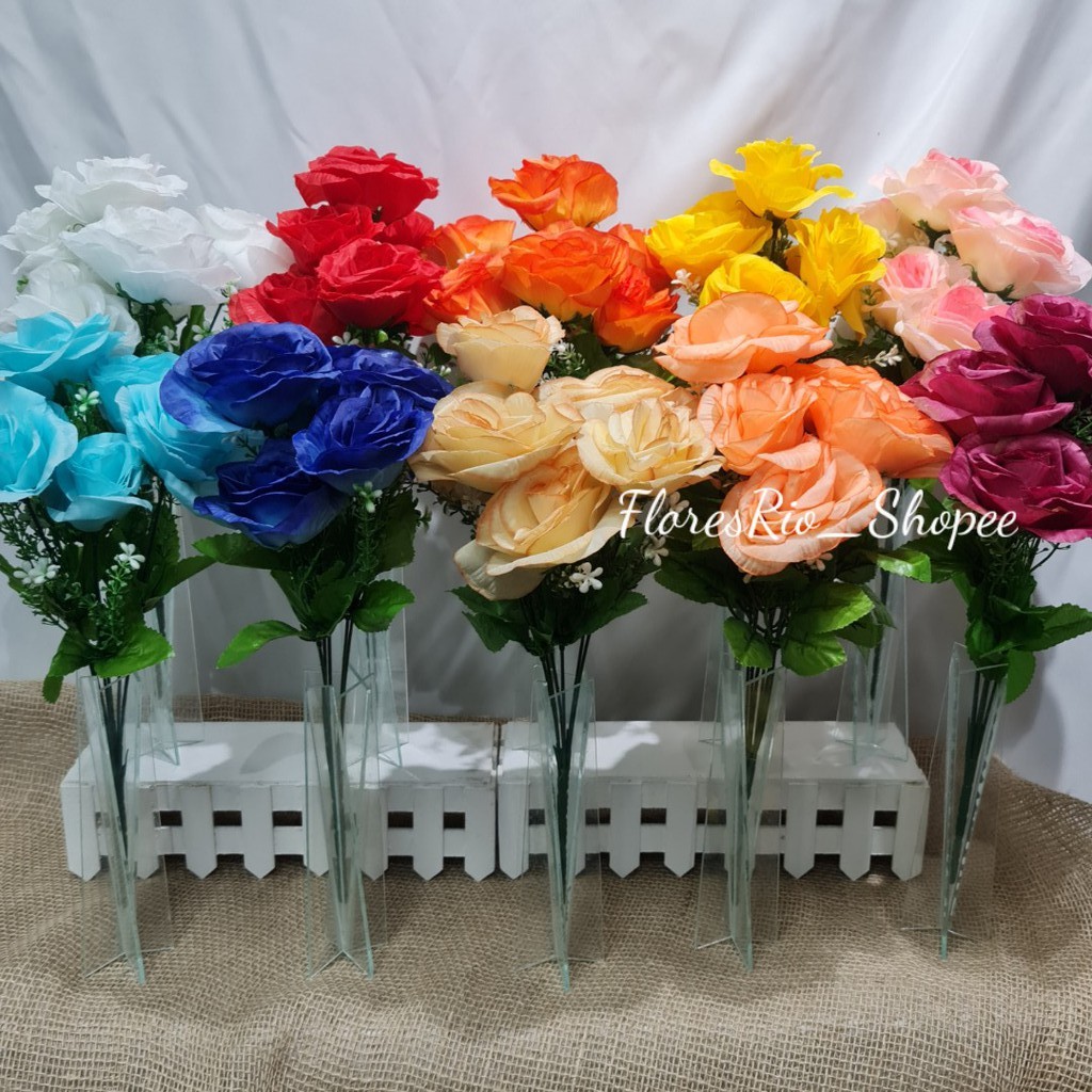 Rosa artificial buque com 6 flor P/ Decoração Casamento, Arranjos, Decorar  Festas e casa | Shopee Brasil