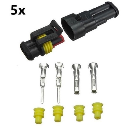 05 Conector Automotivo 2 Vias Selado Impermeável