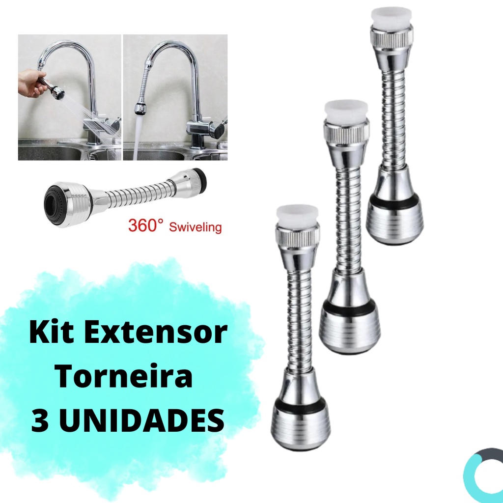 Bico Prolongador Torneira Chuveirinho Arejador Kit 3 Unid