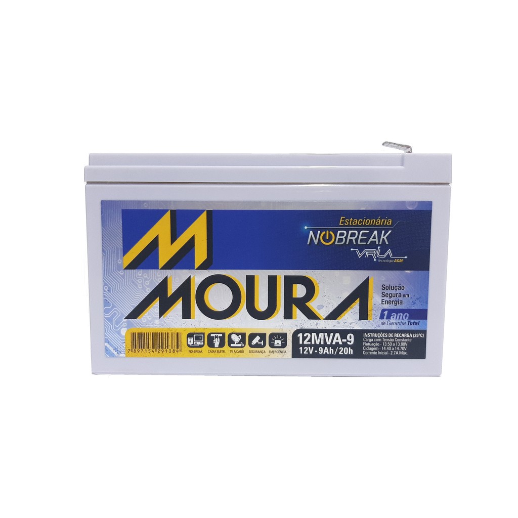 Bateria Estabilizadora 9ah Nobreak No Break No-Break Bicicletas Elétricas Bikes Scooters Estabilizadores MOURA 0087