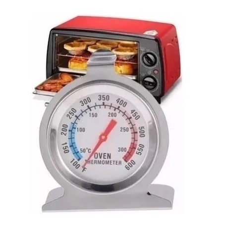 Termômetro Analógico Forno 600° Alta Qualidade Inox Com Base