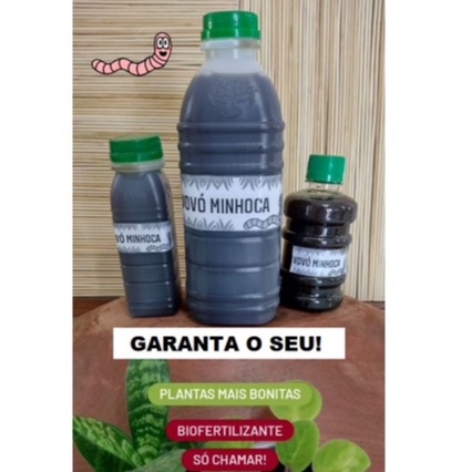 Húmus líquido - Biofertilizante Concentrado 1000ml - 100% natural - Orgânico - Integral - Chorume - Biofertilizante Líquido - Adubo Orgânico - Húmus Concentrado - Horta - Terra Adubada