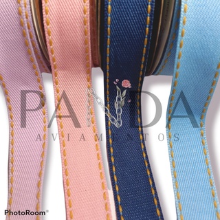 Fita Para Laço/ Prendedor de Chupeta Jeans Sinimbu 22mm - 1 Metro