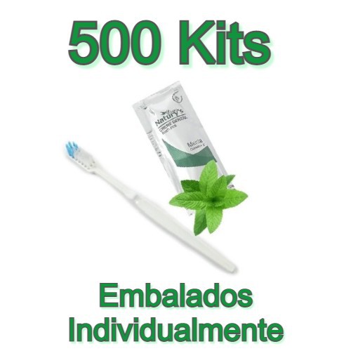 Kit 500 Escovas Dente E Creme Dental 4gr Hotel Motel Doação