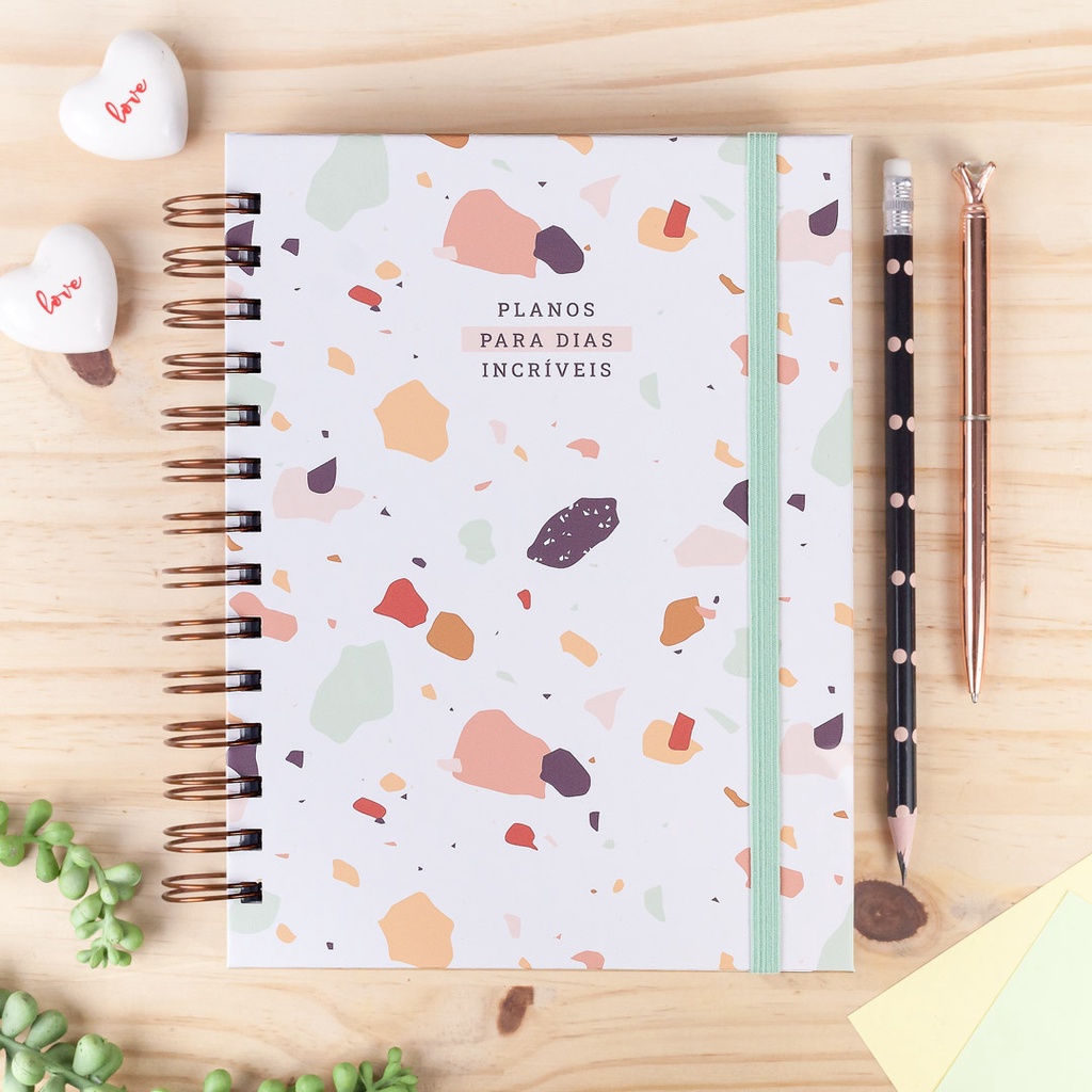 Planner financeiro completo 2023 folhas de 90g terrazo faz a boa 
