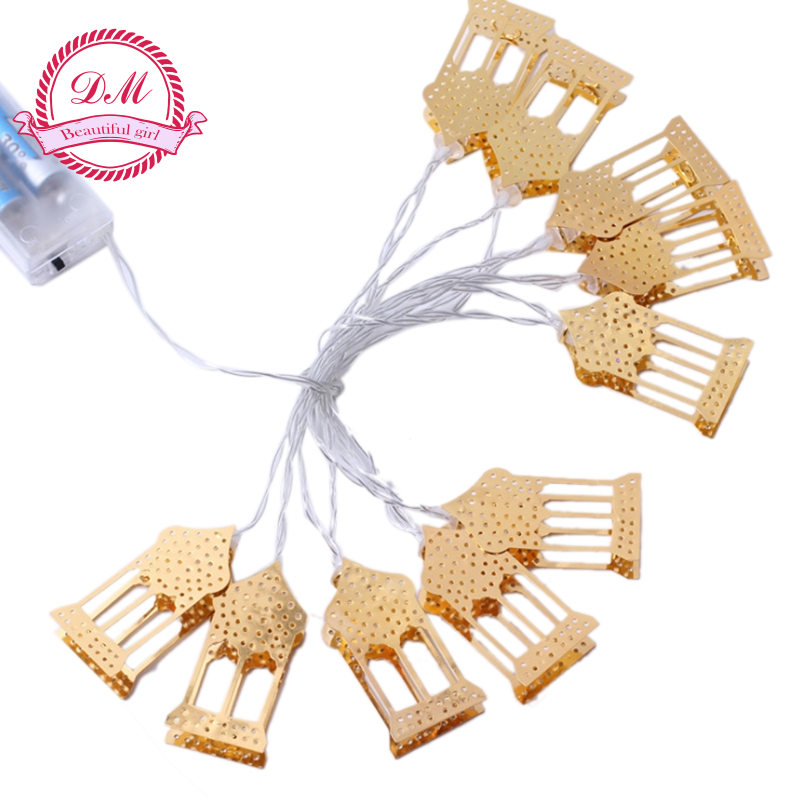 Cordao De Luzes Lanterna Estilo Muculmano Em Ferro Dourado Castelo Decorativo Shopee Brasil