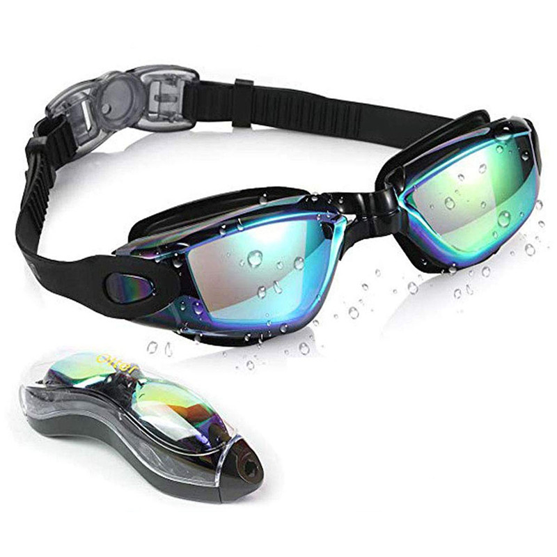 Water Sport Protect Outdoor PC UV Triathlon Anti-Fog Swimming Silicone Goggles 
