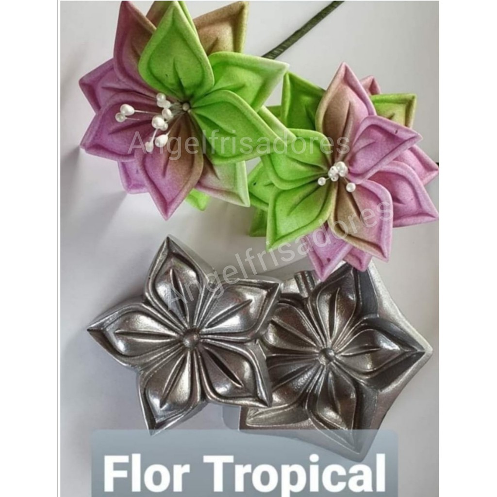 Frisador Aluminio/ Flor Tropical 9 cm Para fazer arranjos Flores Eva Tecidos Etc..