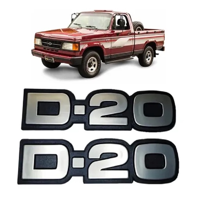 Par Emblema D20 Plaqueta Lateral Do Paralama