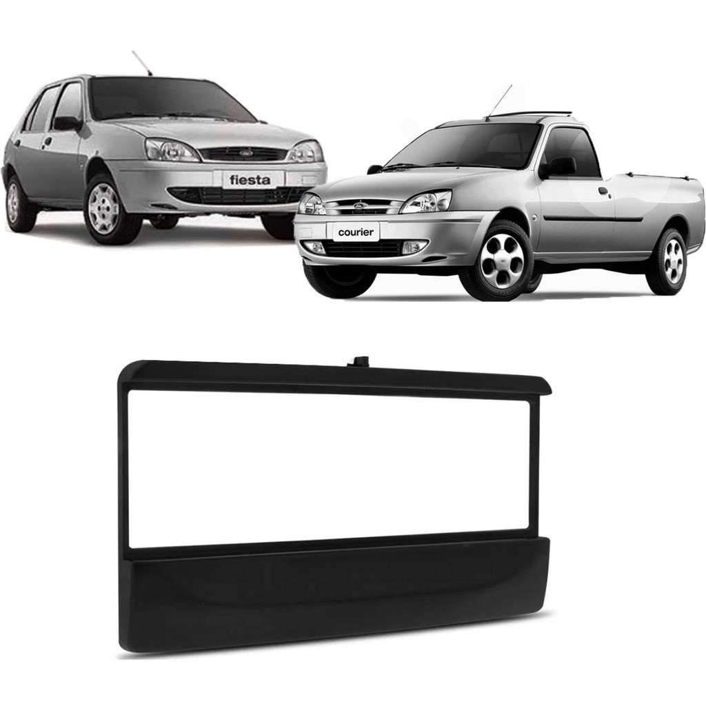 Contra Frente 1 Din Ford Fiesta E Courier 1996 A 2002 - Preta - Spare Parts and Accessories for Vehicles