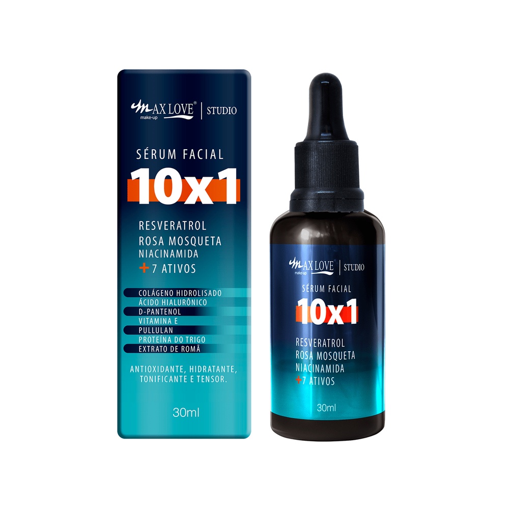 Sérum Facial Max Love 10 EM 1 - Colágeno + Rosa Mosqueta + Niacinamida + 7 Ativos em Oferta na Shopee