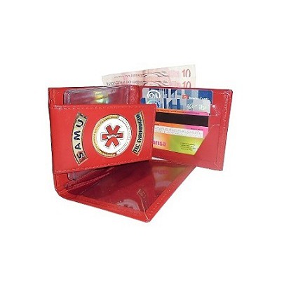 Porta documentos em couro para Técnico Enfermagem do SAMU em Oferta na Shopee