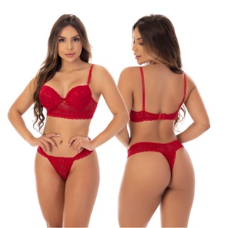 Conjunto Lingerie Renda Poliamida Luxo Carla em Oferta na Shopee