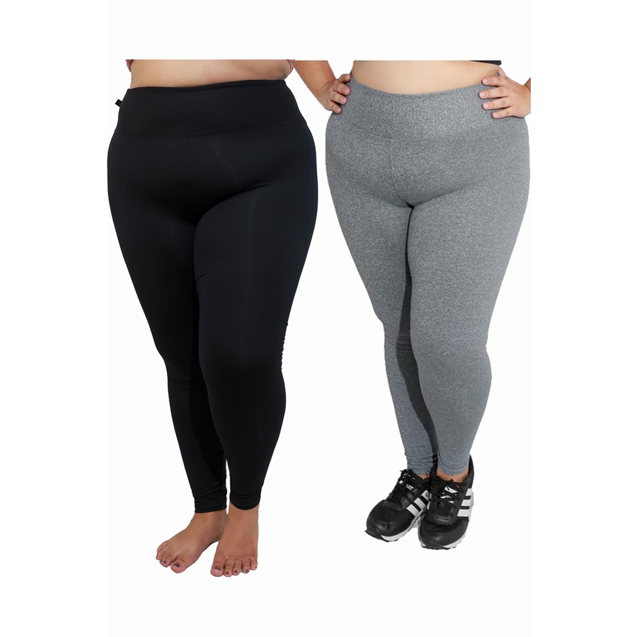 Calça Legging Feminina Plus Size Cintura Alta Básica Sem Transparência Academia Tecido Grosso Curve
