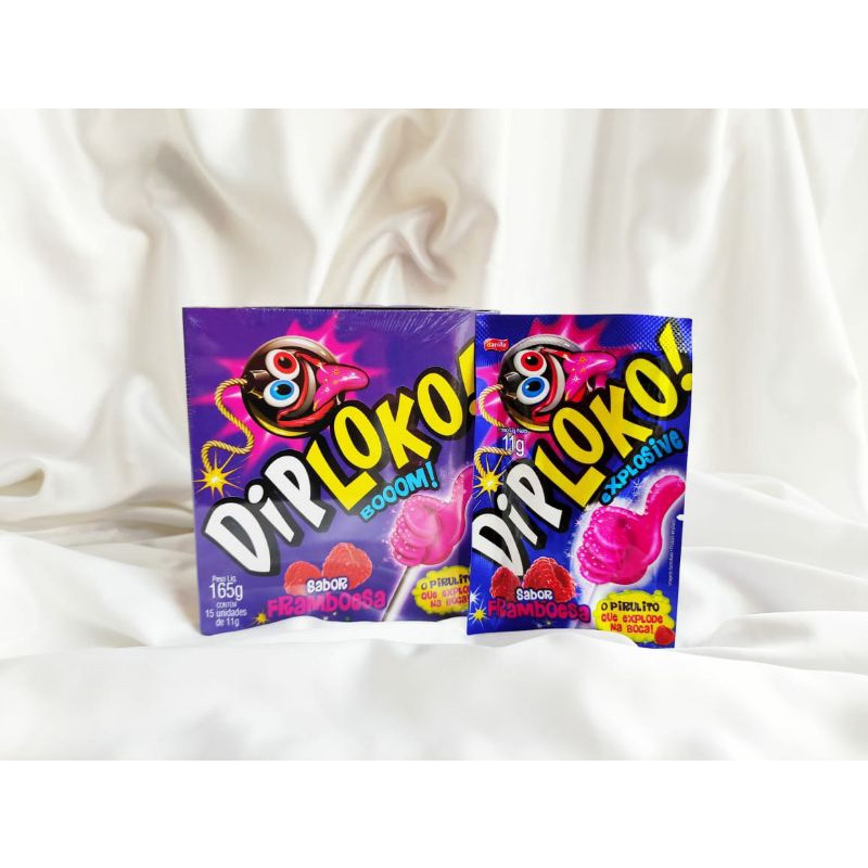 Pirulito Dip Loko com bolinhas que estouram na boca 11 gramas. Para sexo oral.