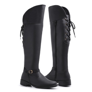 Bota Over Feminina Montaria 11503 Cores Com Zíper Confortável Casual Cano Alto Over The Knee