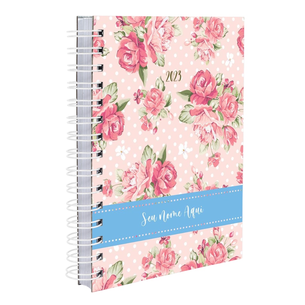 Agenda 2023 Personalizada Floral Rosas Pintinhas Brancas | Shopee Brasil