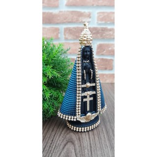 Imagem Nossa Senhora Aparecida Azul Com Strass 15cm Santa Decorativa em Oferta na Shopee