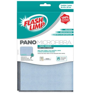 Pano Limpa Vidros Flash Limp Microfibra Limpa e Dá Brilho Superfícies Delicadas em Oferta na Shopee