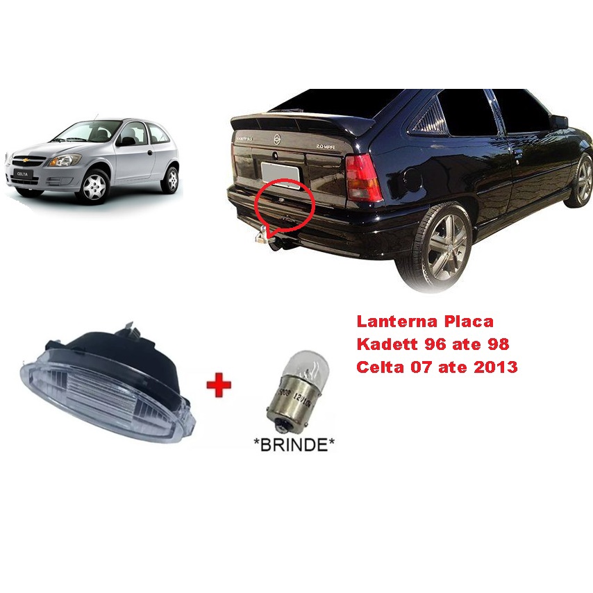 Lanterna Placa Kadett 1996 Vectra Celta Classic + Luz LAMPADA 67 C0MUM