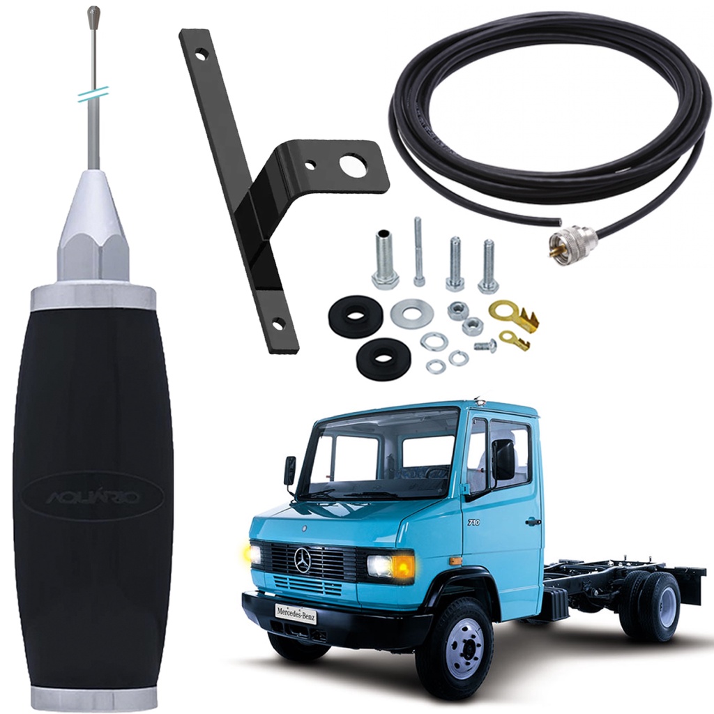 Antena Móvel Px Maria Mole 2,70 metros Suporte Dianteiro Capô Mercedes Benz Mercedinho 709 710 Parafusos Anti-Furto