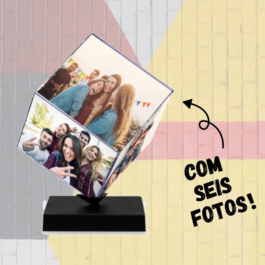 Porta retrato para foto - Cubo acrílico PERSONALIZADO