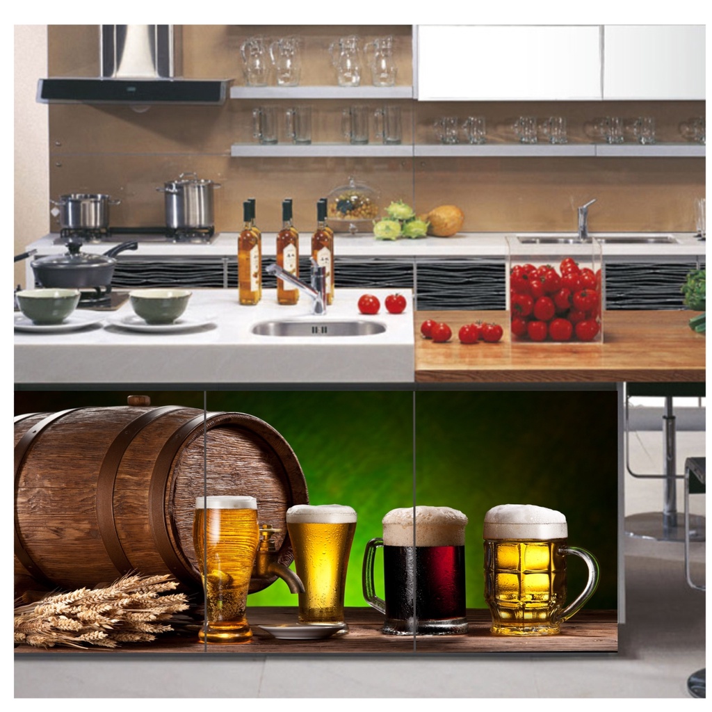 Adesivo Cerveja Chopp Painel Cozinha Barril Papel Parede M63