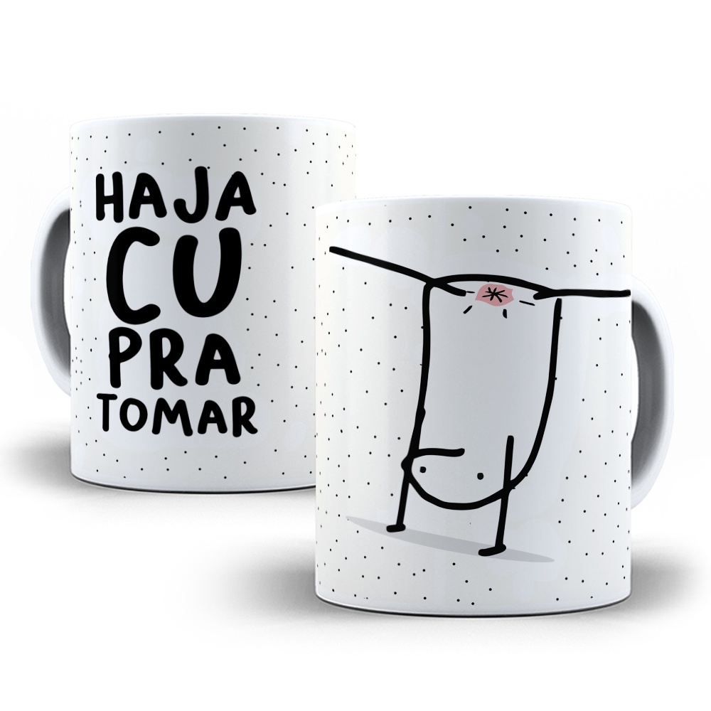 Caneca Paciência Flork Meme 325 Ml De Porcelana Com Caixinha