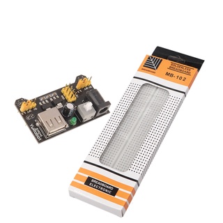 Protoboard De 830 Pontos Furos + Fonte De Alimentação Mb102