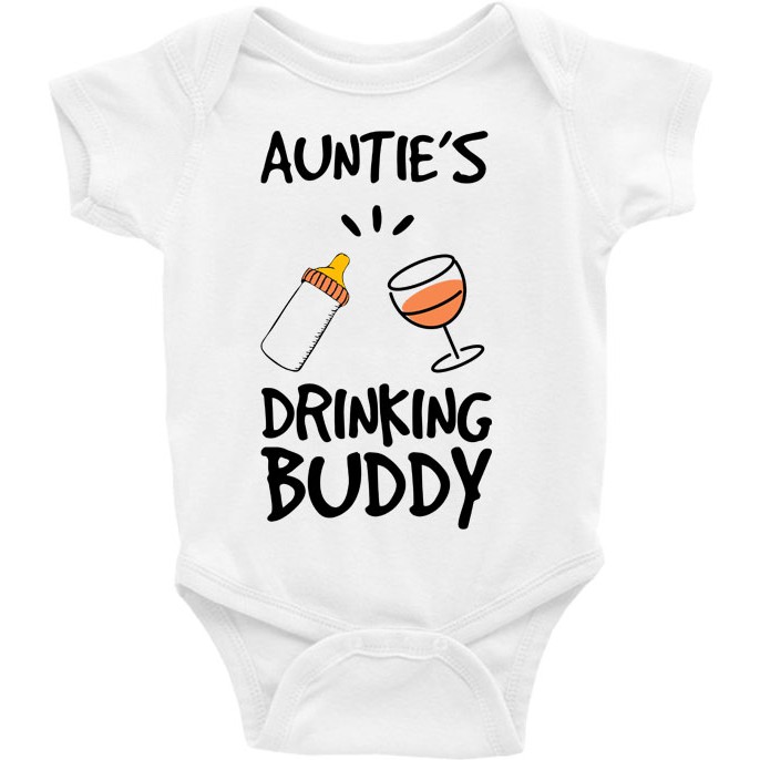 Roupa Body Bebê bebe infantil Aunties Driking Buddy