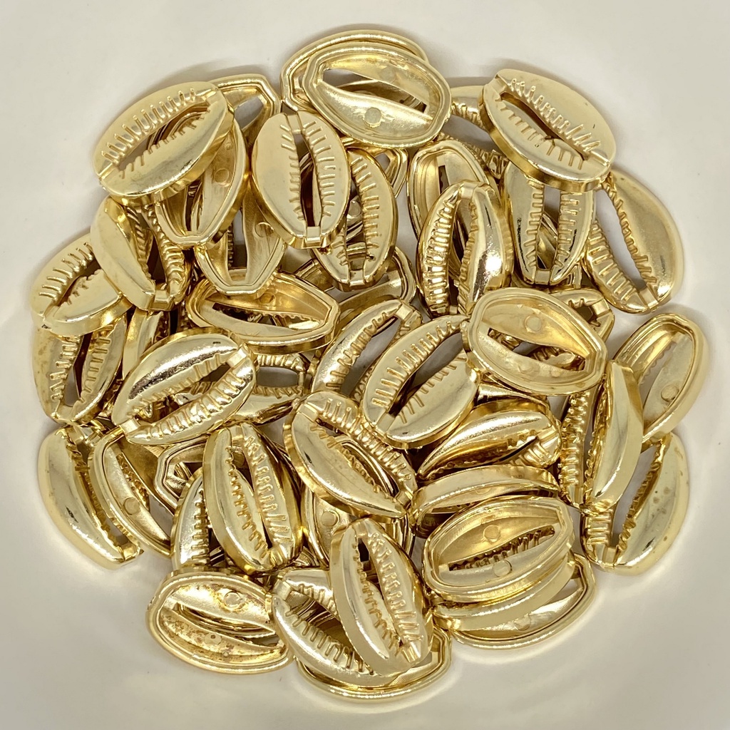 Concha Búzio ABS Cortado Dourado 19x12mm Pacote com 50un DIY Bijuterias em Oferta na Shopee