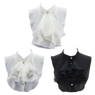 ELE Mulheres Vintage Para Babados Bowknot Meia Camisa Blusa Chiffon Falso Co