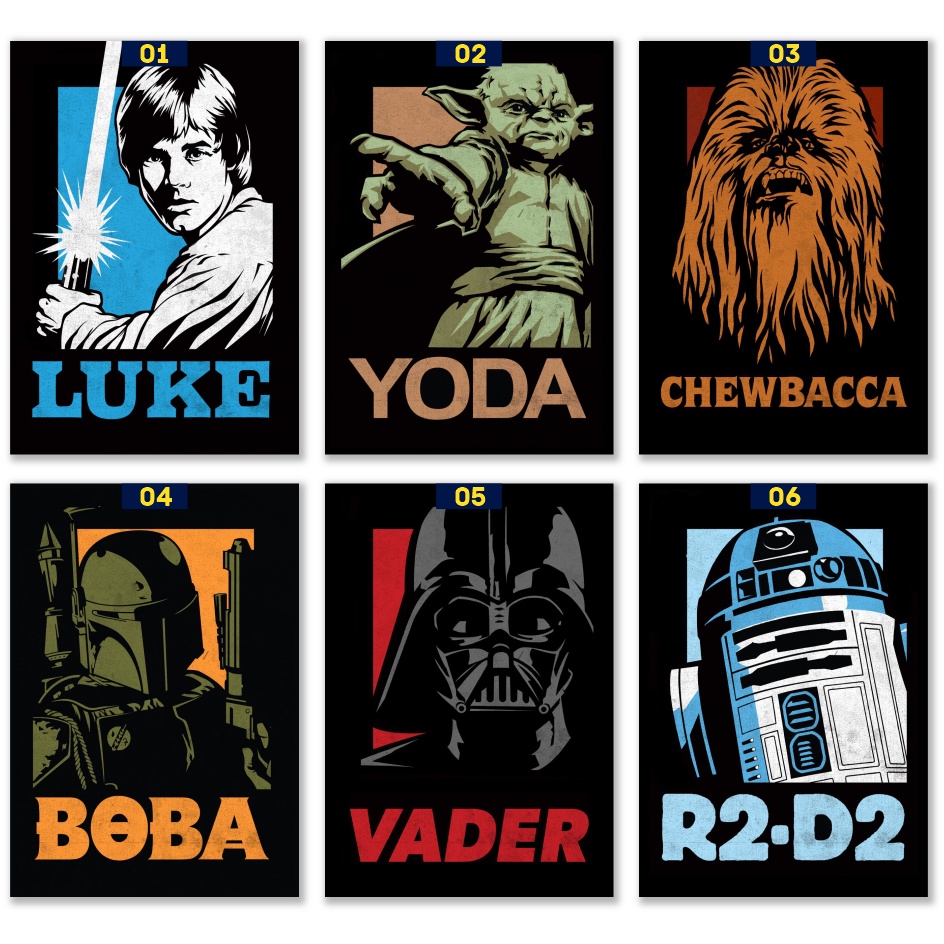 Placa Decorativa Star Wars Personagens Icônicos Coleção Exclusiva -  Escorrega o Preço