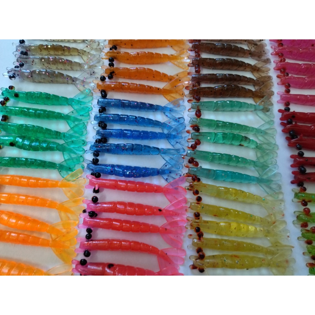 Camarão Artificial Pesca 7cm kit c/20 unidades Isca Artificial Camarão Camarão Artificial