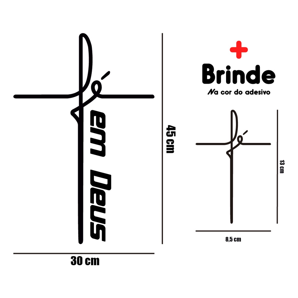 Adesivo Fé Em Deus Religioso - 45x30 cm. em Oferta na Shopee