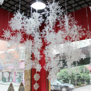 30 Pcs Branco Floco De Neve Natal Ornamentos Festa Festival Home Decor Decoração Nave @ @ Gado Presente De Ano Novo Tamanho Aleatório (Bh)