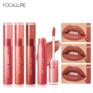 FOCALLURE Jelly-Clear Dewy Lip Gloss Long-Lasting Glossy Lipstick Non-Stick Cup Soft Smooth Watery Bouncy Lip Tint