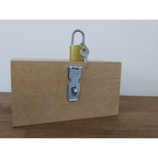 Caixa Cofre Cofrinho em MDF cru Com Cadeado em Oferta na Shopee