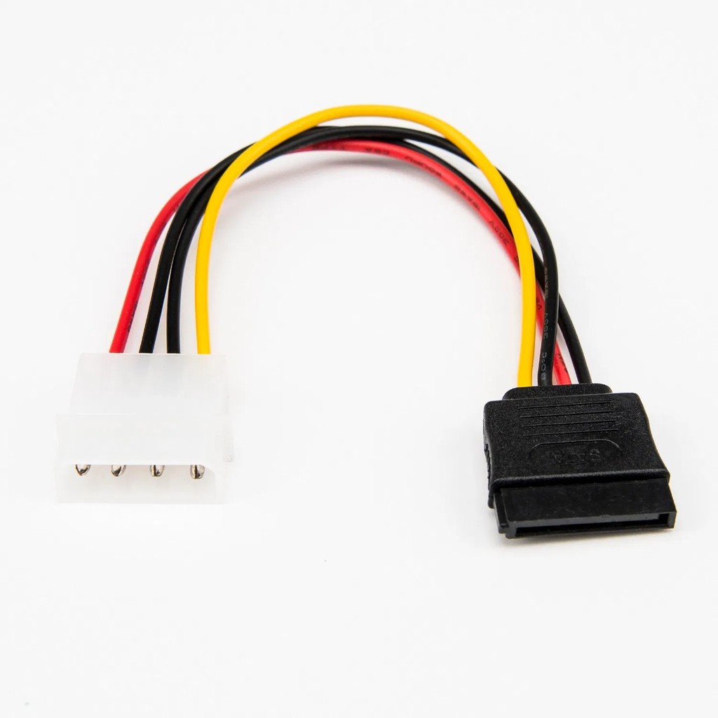 ATACAREJO = SATA CABLE POWER = CABO SATA DE ENERGIA / FORÇA / ALIMENTAÇÃO = 1 CONECTOR MOLEX IDE MACHO ENERGIA PSU FONTE ATX + 1 CONECTOR SATA FÊMEA ENERGIA