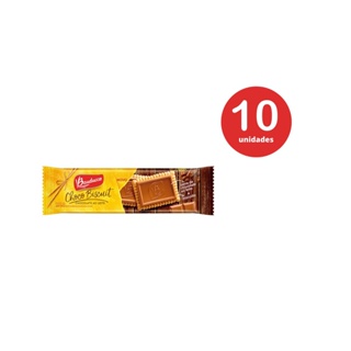 Kit C/10 Biscoito Bauducco Choco Biscuit Ao Leite 80g em Oferta na Shopee