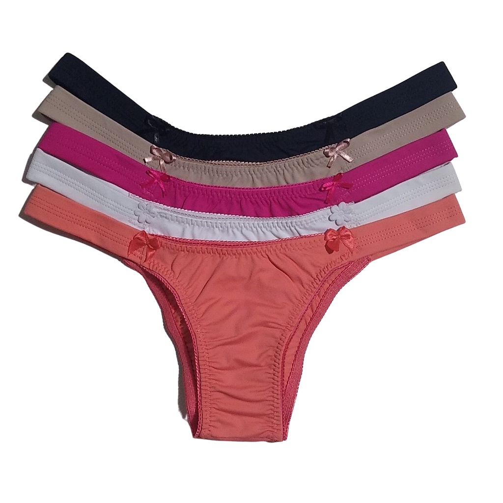 Tanga com Detalhe Lateral Em Poliamida Kit 6 Com Calcinhas Excelente Qualidade