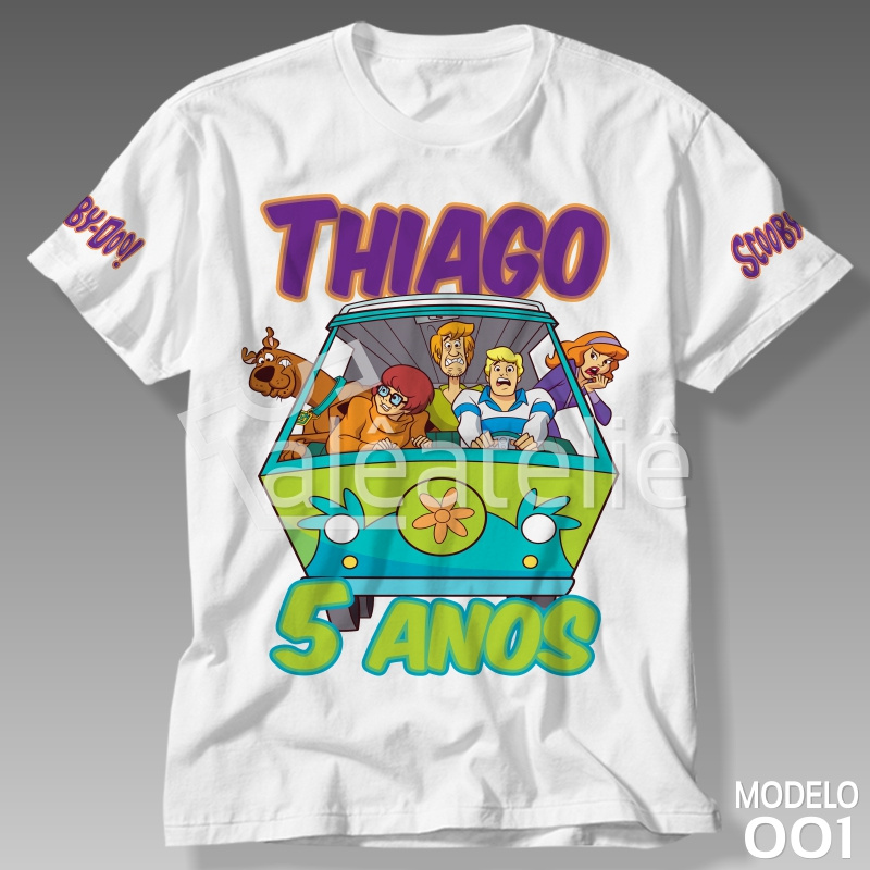 Camiseta Scooby Doo Festa Infantil Maquina Mistério Adulto Personalizada