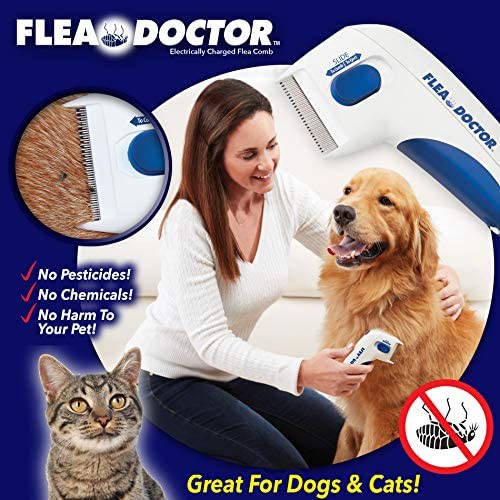 Pente Escova Elétrica Flea Doctor para Pets/Escova Removedora de Carrapatos/Piolhos para Cães e Gatos_Frete Gratis!