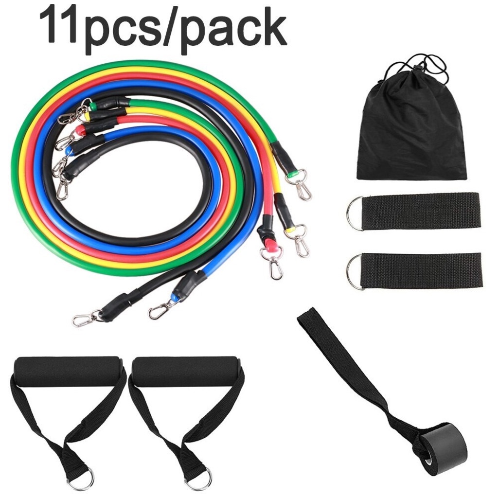11 Pçs / Set Elásticos Puxar Corda Para Casa Ginásio Equipamentos De Treino De Fitness Exercício Resistência Acessórios em Oferta na Shopee
