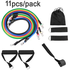 11 Pçs / Set Elásticos Puxar Corda Para Casa Ginásio Equipamentos De Treino De Fitness Exercício Resistência Acessórios
