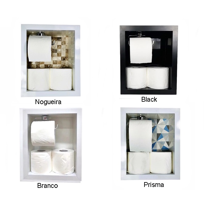 Porta Papel Higienico - Nicho para Papel Higiênico - Dispenser - Papeleira de Banheiro