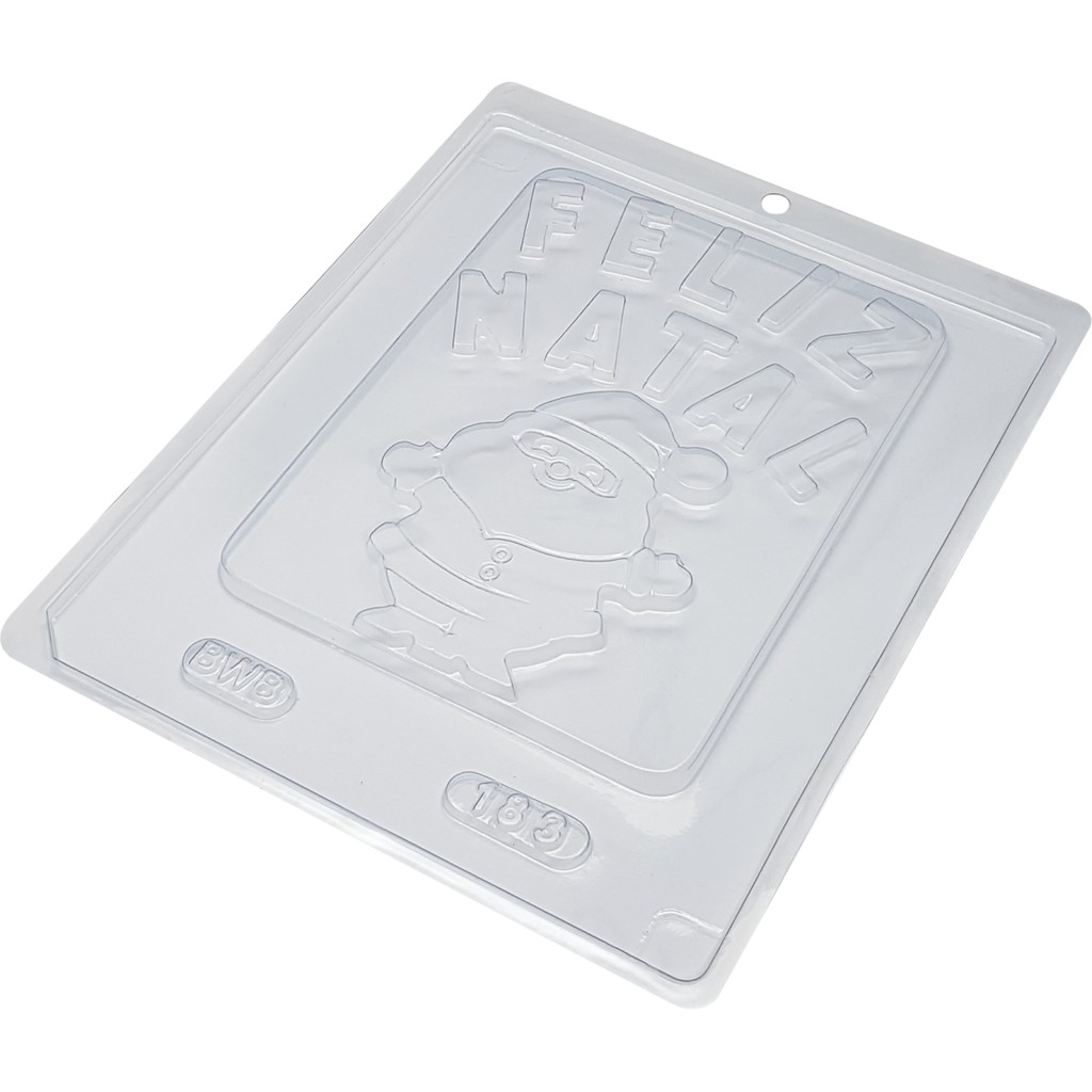 Forma Simples Placa Feliz Natal 183 (i2) em Acetato BWB Para Bombom e Doces Para Natal. - Home & Living