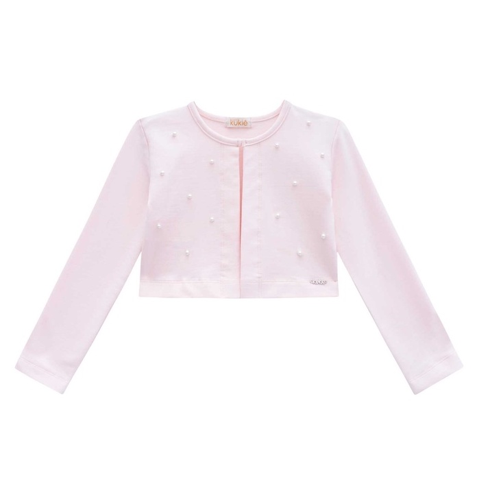 Bolero em molecotton com pérolas kukiê