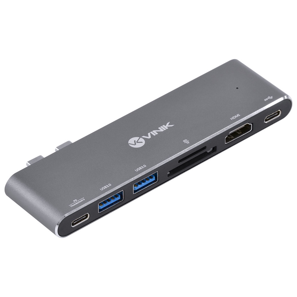 Hub Usb Tipo C Type C 7 Em 2 - 2 Usb 3.0   Leitor De Cartão Sd Tf   Hdmi   Thunderbolt 3   Power Delivery 100w Hc-72